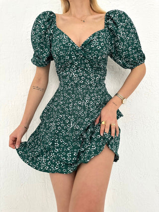 Zomerjurk met riem v-hals