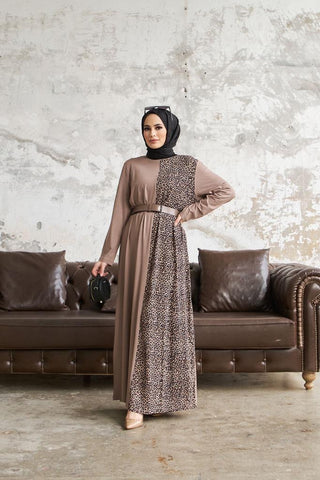 bruin_zebra_hijab_jurk_lang_cheyys