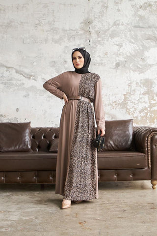 bruin_zebra_hijab_jurk_lang_cheyys