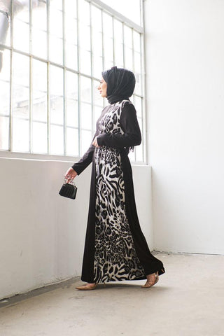 zwart_wit_hijab_jurk_lang_cheyys