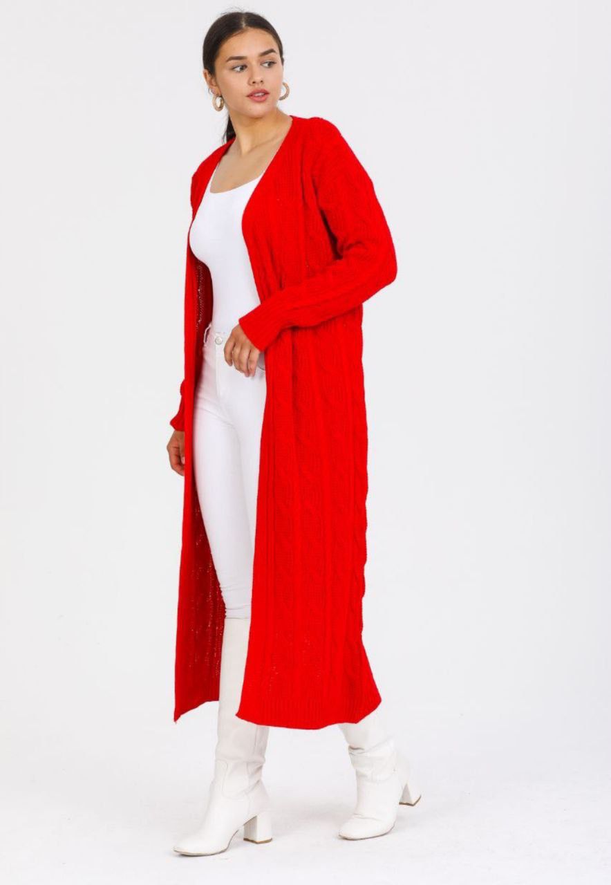 Middellang gebreid vest voor dames, elegant, effen, lange mouwen, open voorkant, jas, licht, herfst, cardigan, beige, M