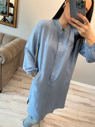 Tuniek met zakken | Blauw