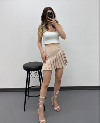 creme mini rok