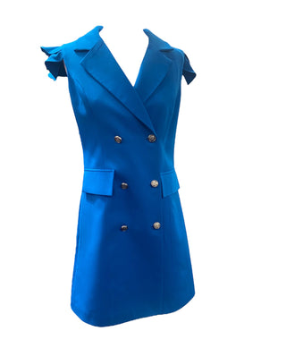 Blazer Jurk met dubbele rij knopen | Blauw