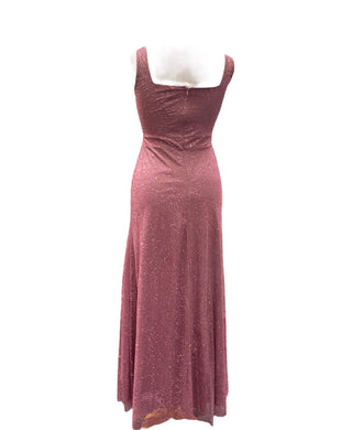 Avond-Feest maxi jurk lang met U-hals | Roze Cheyys mode