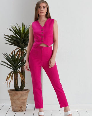 Broek dames Crêpe | Fuchsia