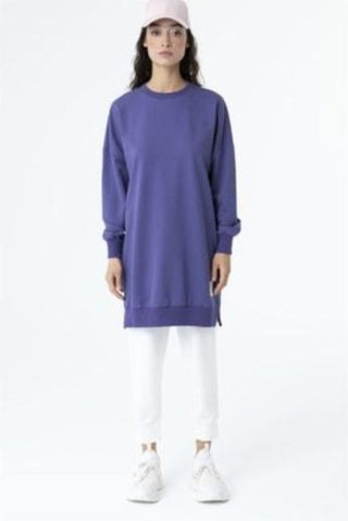 Sweatjurk dames lang | Paars