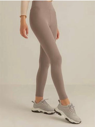 Geribbelde legging | Paars grijs