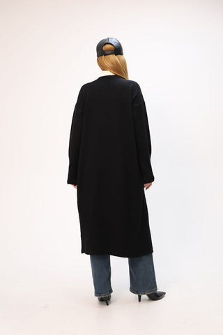 Damesvest lang met zakken | Zwart