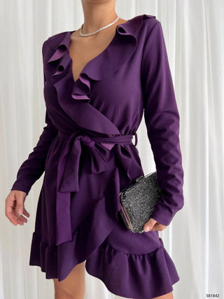 jurk met ruches paars