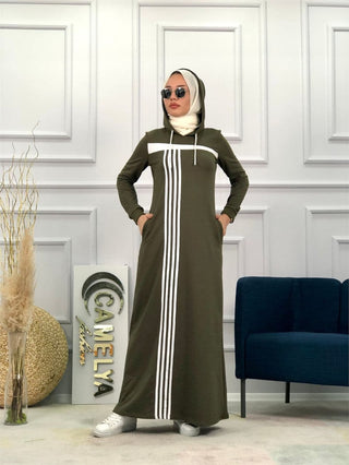 lang jurk groen hijab camelya - CHEYYS Mode