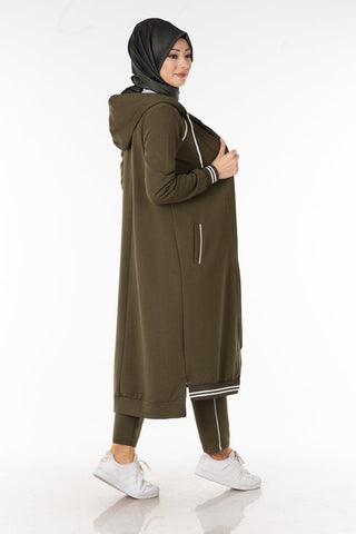 Hijab kleding - 2 delig combi broek en vest- Kleur groen- Cheyys mode