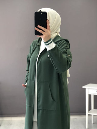 Damesvest-lang-met-rits-hijab-kaki-groen-cheyys-mode-online