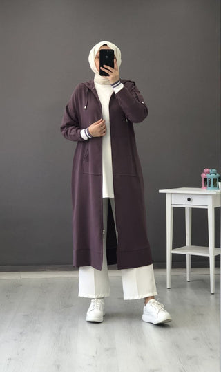     Damesvest-lang-met-rits-hijab-paars-cheyys-mode-online