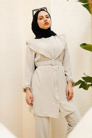 Hijab Fashion 3 delig. tuniek broek en riem Cheyys mode