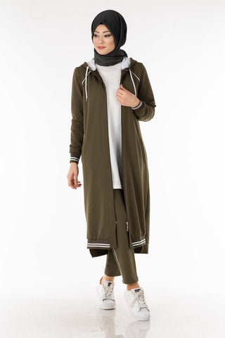 Hijab kleding - 2 delig combi broek en vest- Kleur groen- Cheyys mode